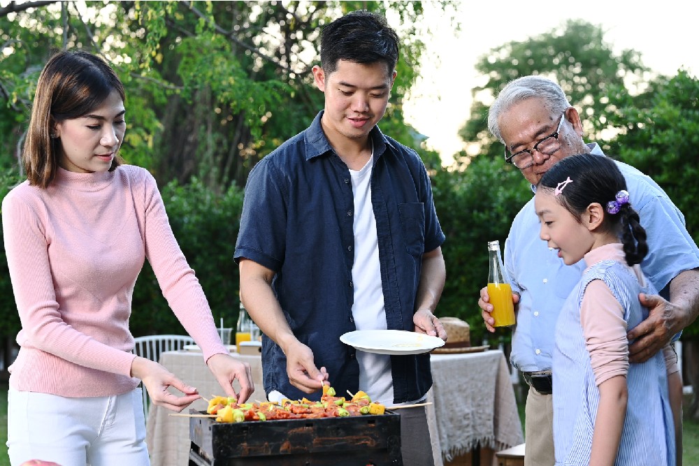 family having a bbq