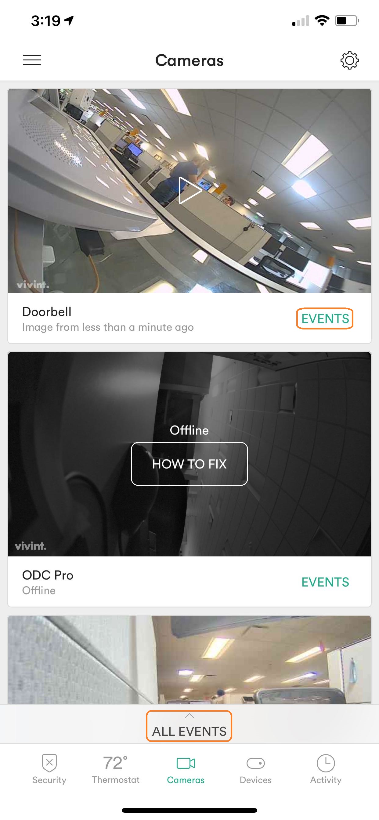 my vivint doorbell camera is offline