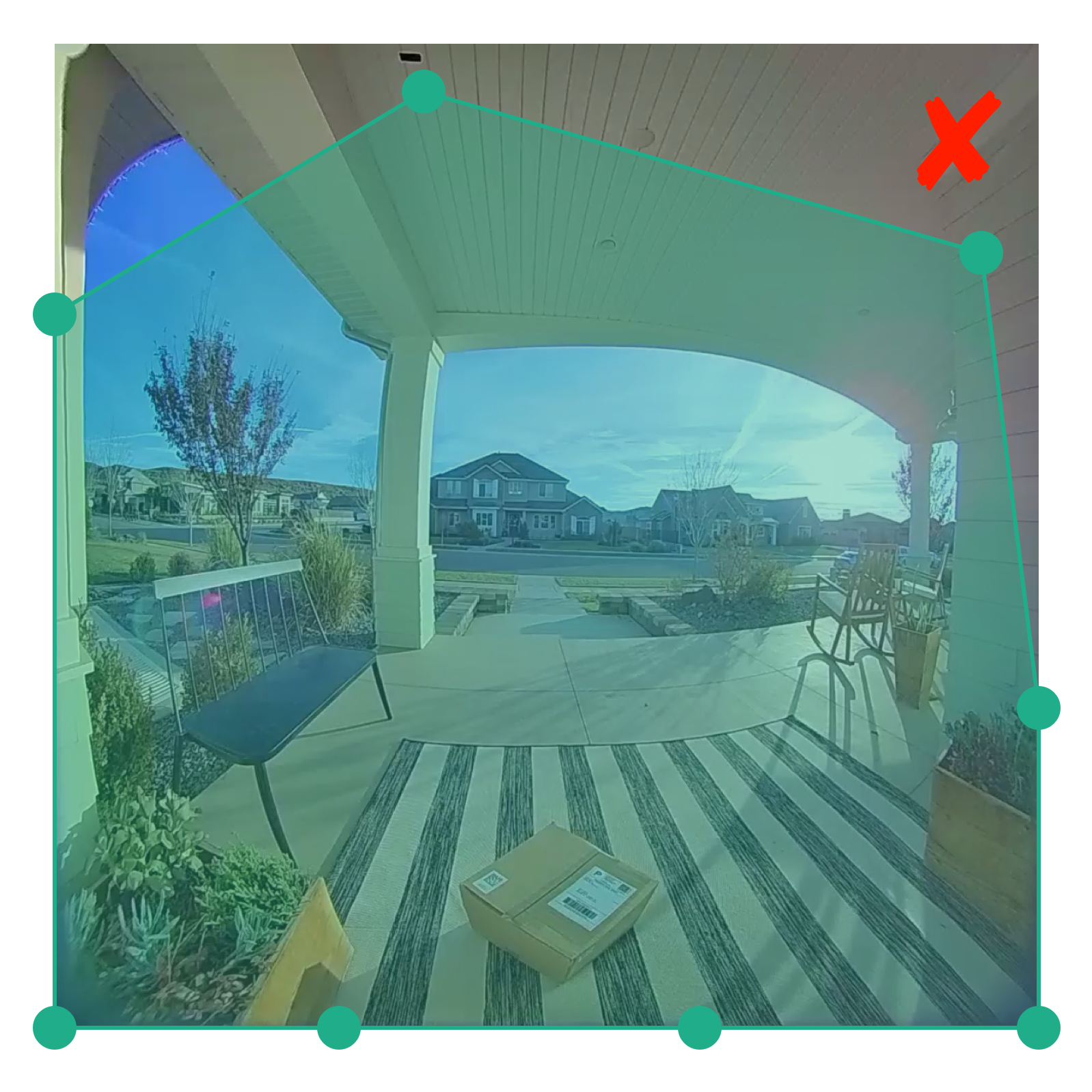 doorbell camera motion sensor detection zones illustration