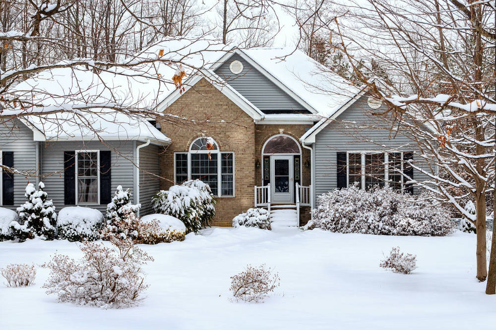 Snowy home in the winter.