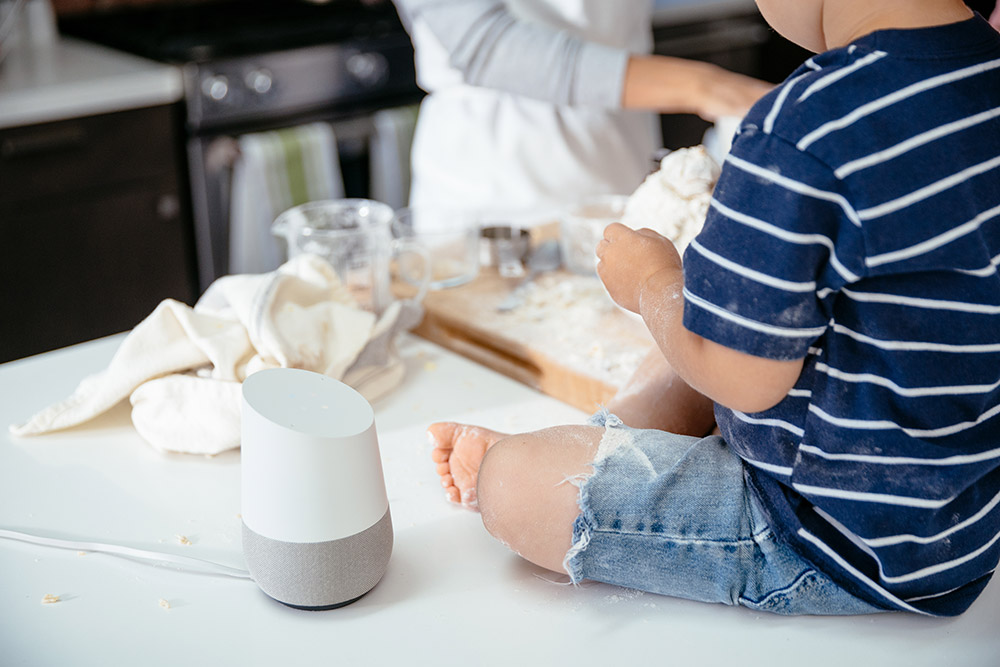 Google home in kitchen